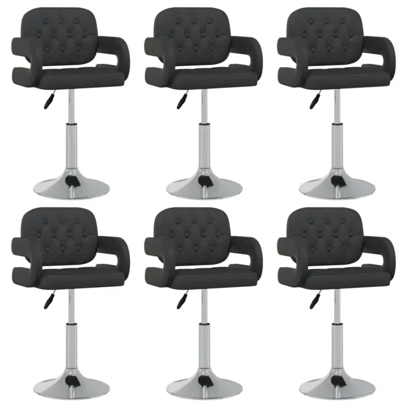 Draaibare Eetkamerstoelen met Kunstlederen Bekleding - Zwart / 6 - Eetkamerstoelen