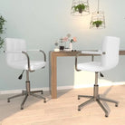 Draaibare Eetkamerstoelen met Kunstleer en Modern Ontwerp - Wit / 2 - Eetkamerstoelen