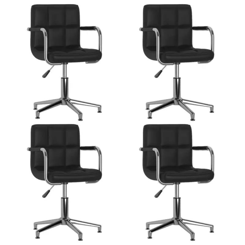 Draaibare Eetkamerstoelen met Kunstleer en Modern Ontwerp - Zwart / 4 - Eetkamerstoelen