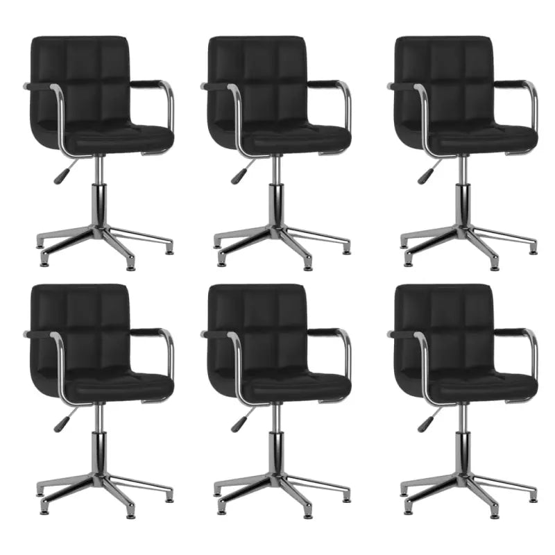 Draaibare Eetkamerstoelen met Kunstleer en Modern Ontwerp - Zwart / 6 - Eetkamerstoelen