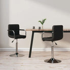 Draaibare Eetkamerstoelen met Modern Ontwerp en Kunstlederen Bekleding - Zwart / 2 - Eetkamerstoelen