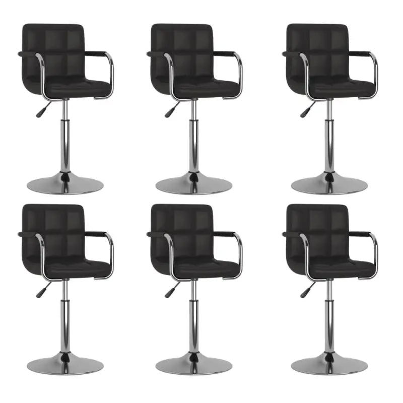 Draaibare Eetkamerstoelen met Modern Ontwerp en Kunstlederen Bekleding - Zwart / 6 - Eetkamerstoelen
