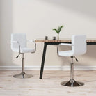 Draaibare Eetkamerstoelen met Modern Ontwerp en Kunstlederen Bekleding - Wit / 2 - Eetkamerstoelen