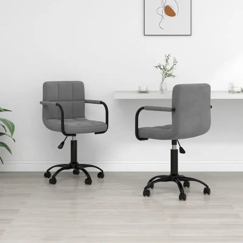 Draaibare Eetstoelen in Fluweel voor een Moderne Look - Donkergrijs / 2 - Eetkamerstoelen