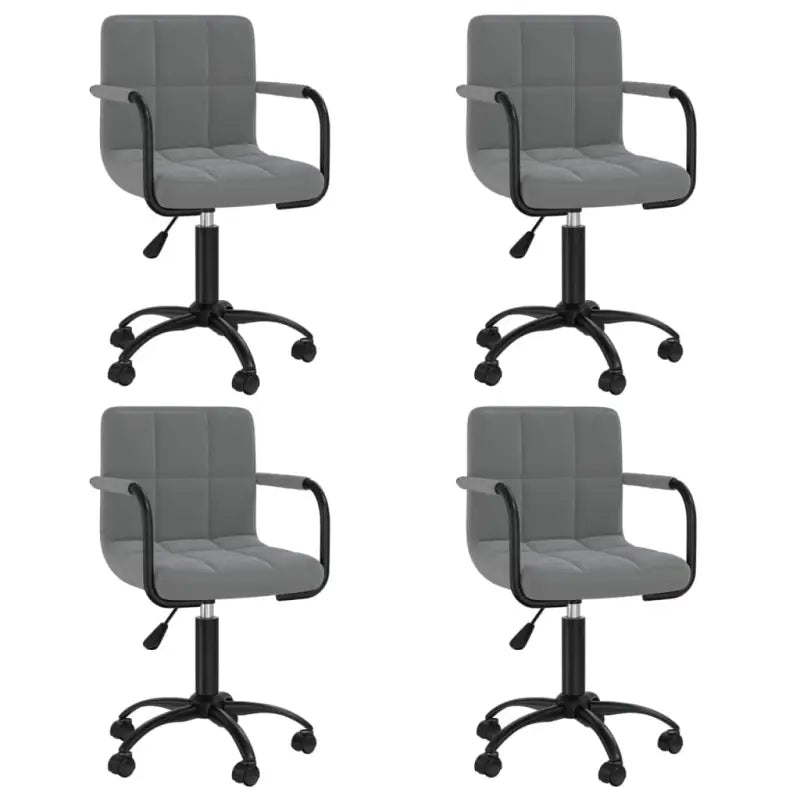 Draaibare Eetstoelen in Fluweel voor een Moderne Look - Donkergrijs / 4 - Eetkamerstoelen