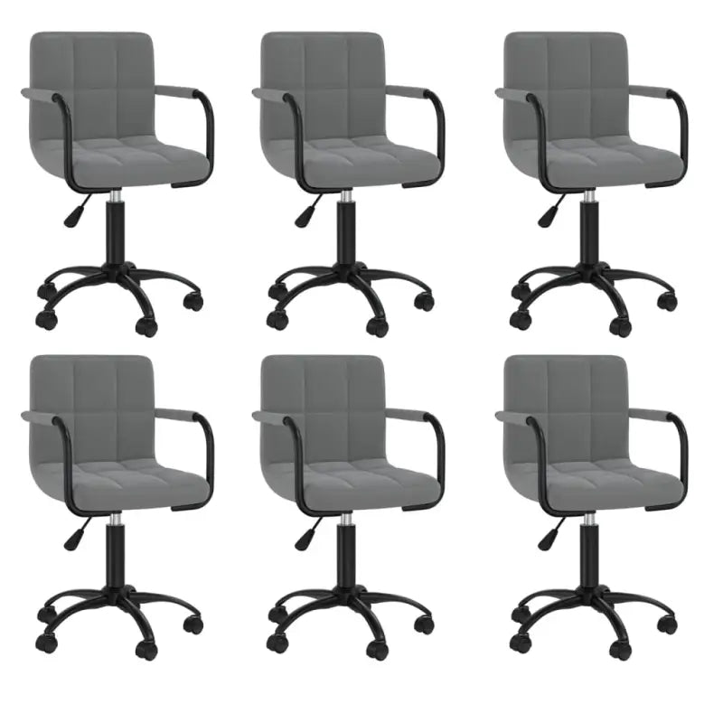 Draaibare Eetstoelen in Fluweel voor een Moderne Look - Donkergrijs / 6 - Eetkamerstoelen