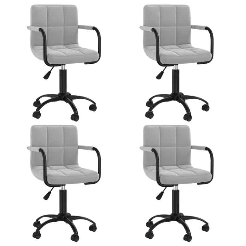 Draaibare Eetstoelen in Fluweel voor een Moderne Look - Lichtgrijs / 4 - Eetkamerstoelen