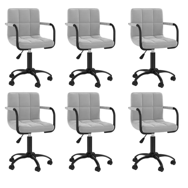 Draaibare Eetstoelen in Fluweel voor een Moderne Look - Lichtgrijs / 6 - Eetkamerstoelen