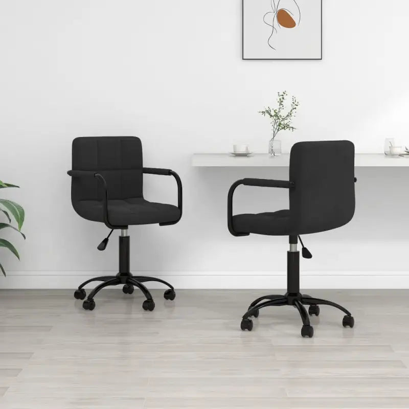 Draaibare Eetstoelen in Fluweel voor een Moderne Look - Zwart / 2 - Eetkamerstoelen
