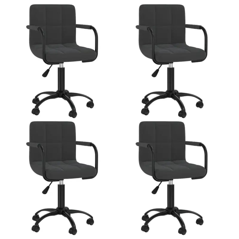 Draaibare Eetstoelen in Fluweel voor een Moderne Look - Zwart / 4 - Eetkamerstoelen