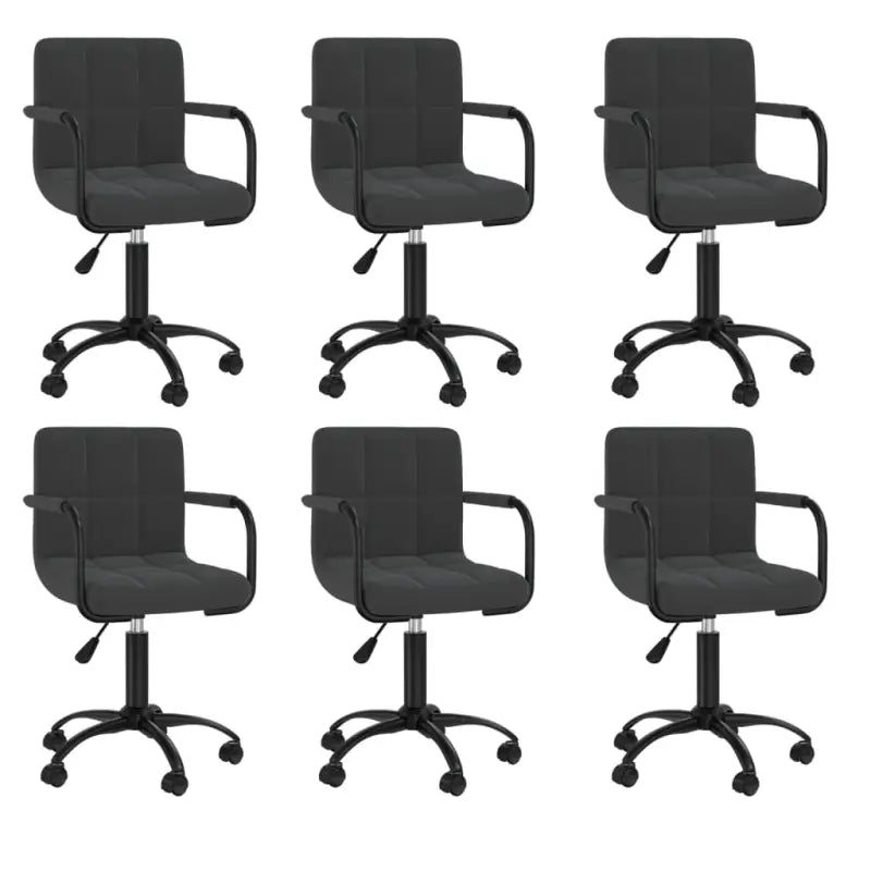 Draaibare Eetstoelen in Fluweel voor een Moderne Look - Zwart / 6 - Eetkamerstoelen