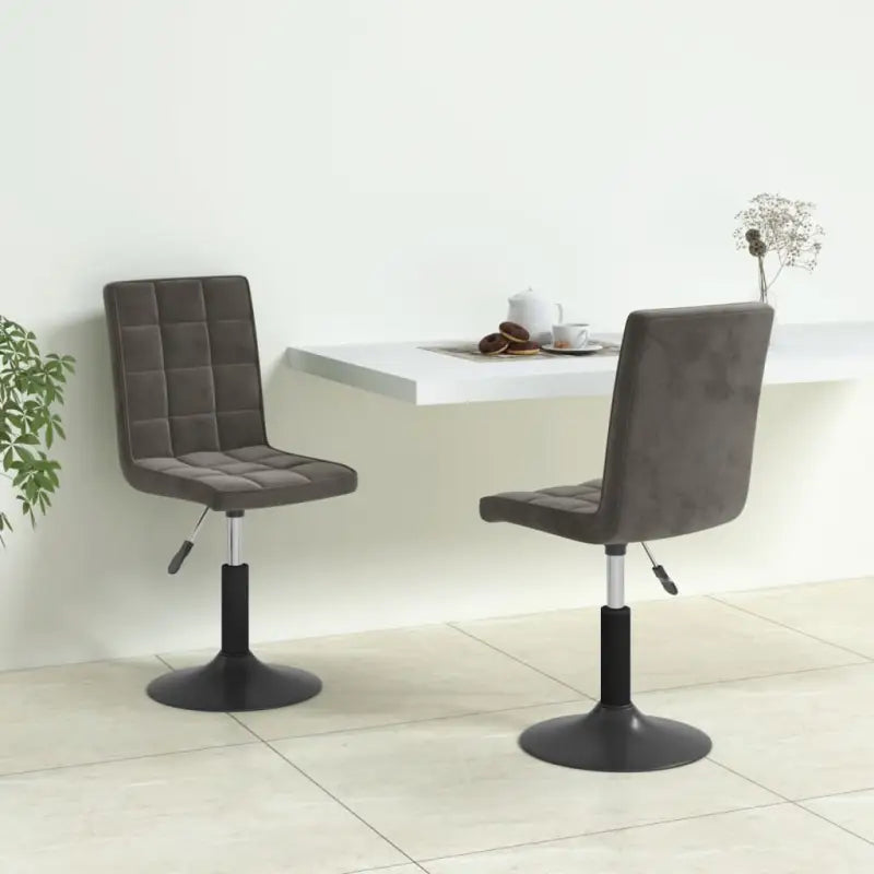 Draaibare eetstoelen met fluweel voor een moderne keukenstijl - Donkergrijs / 2 - Eetkamerstoelen
