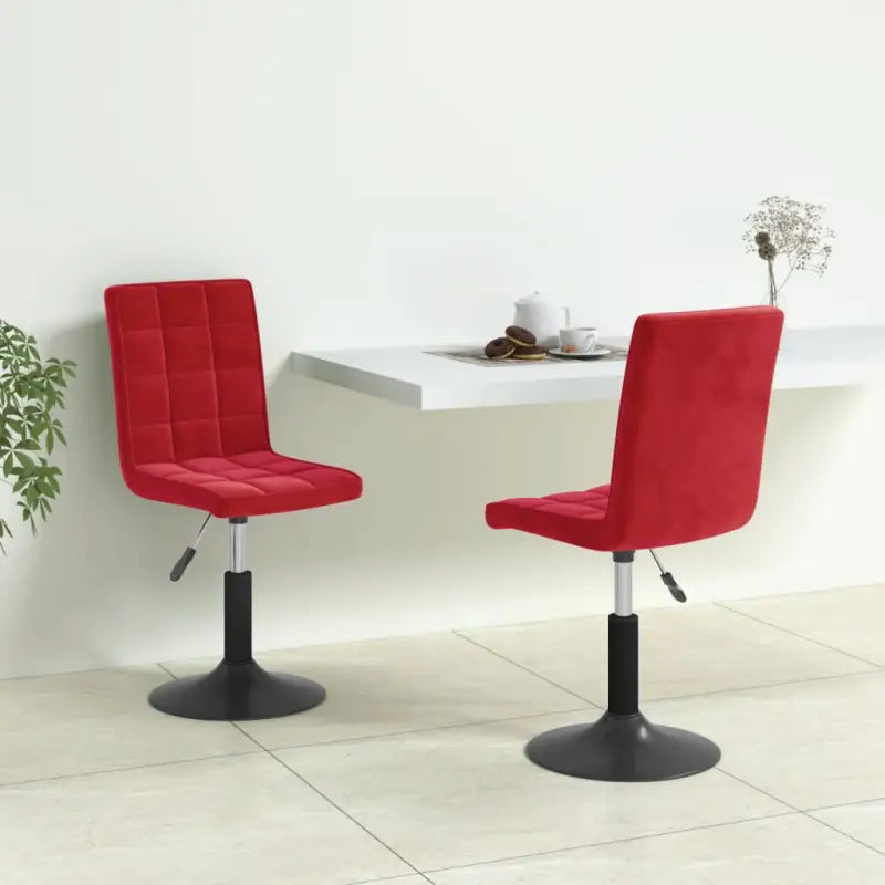 Draaibare eetstoelen met fluweel voor een moderne keukenstijl - Wijnrood / 2 - Eetkamerstoelen