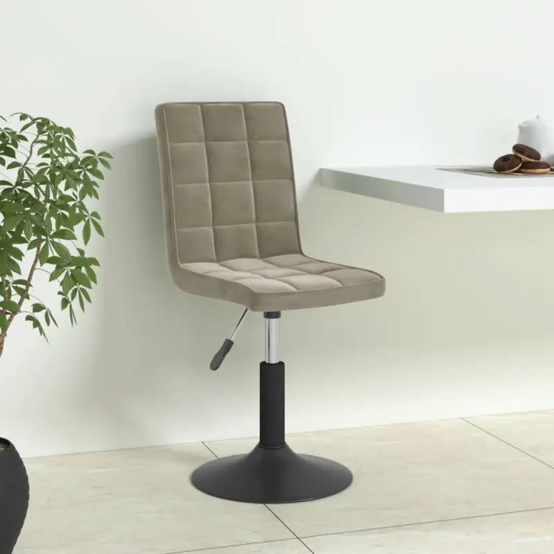 Draaibare eetstoelen met fluweel voor een moderne keukenstijl - Lichtgrijs / 4 - Eetkamerstoelen