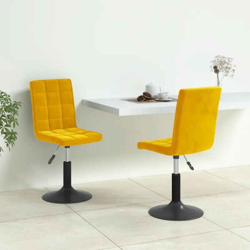 Draaibare eetstoelen met fluweel voor een moderne keukenstijl - Mosterdgeel / 2 - Eetkamerstoelen