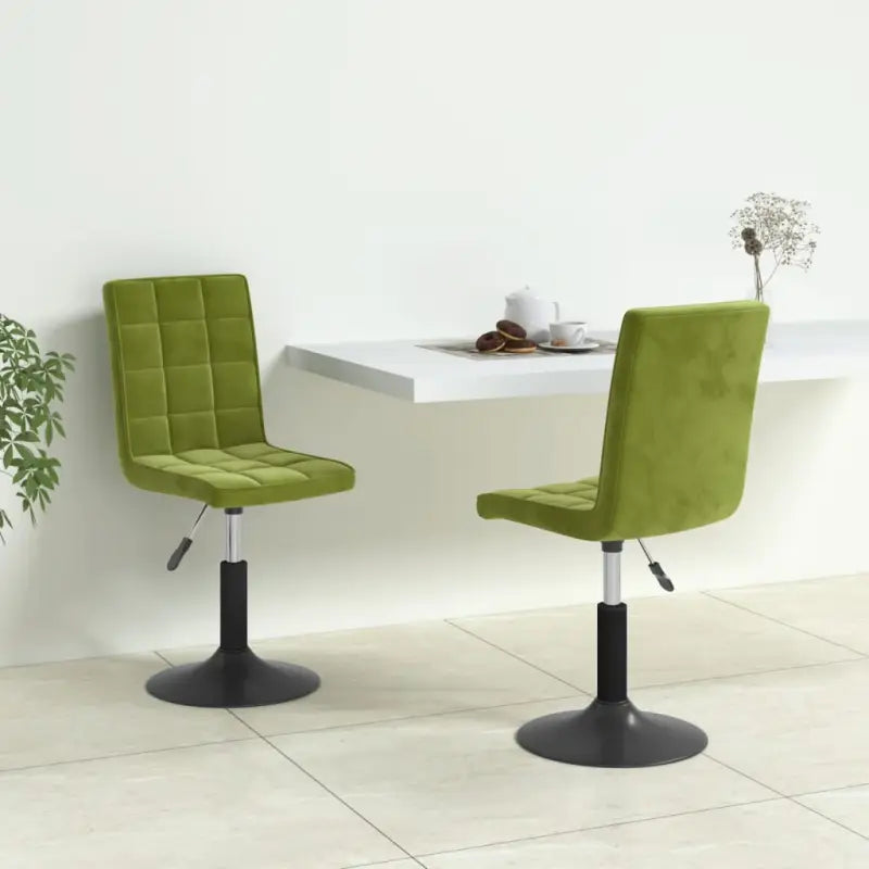 Draaibare eetstoelen met fluweel voor een moderne keukenstijl - Lichtgroen / 2 - Eetkamerstoelen