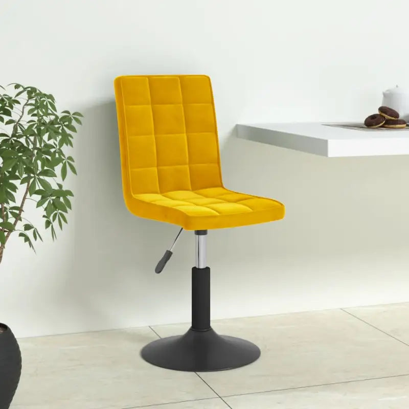 Draaibare eetstoelen met fluweel voor een moderne keukenstijl - Mosterdgeel / 4 - Eetkamerstoelen