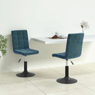 Draaibare eetstoelen met fluweel voor een moderne keukenstijl - Blauw / 2 - Eetkamerstoelen