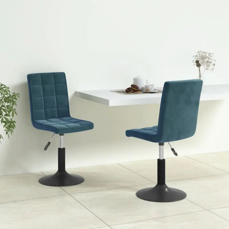 Draaibare eetstoelen met fluweel voor een moderne keukenstijl - Blauw / 2 - Eetkamerstoelen