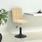 Draaibare eetstoelen met fluweel voor een moderne keukenstijl - Crème / 6 - Eetkamerstoelen