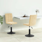 Draaibare eetstoelen met fluweel voor een moderne keukenstijl - crème / 2 - Eetkamerstoelen