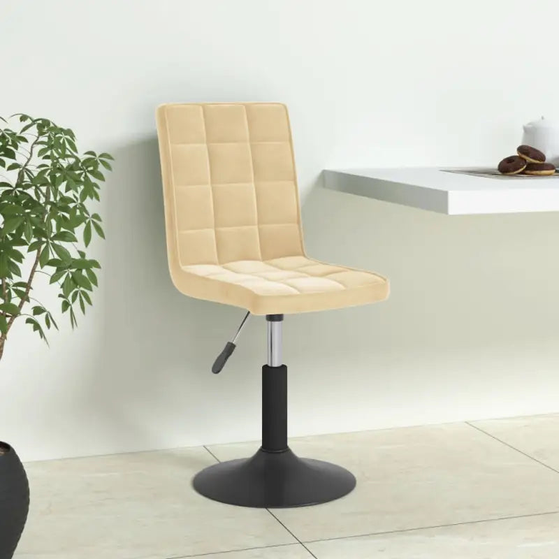 Draaibare eetstoelen met fluweel voor een moderne keukenstijl - Crème / 4 - Eetkamerstoelen