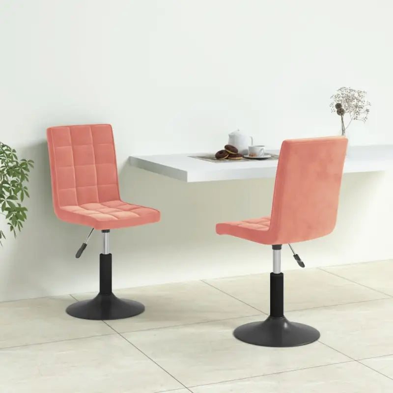 Draaibare eetstoelen met fluweel voor een moderne keukenstijl - Roze / 2 - Eetkamerstoelen