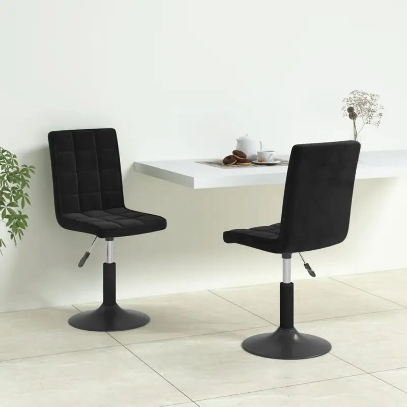 Draaibare eetstoelen met fluweel voor een moderne keukenstijl - Zwart / 2 - Eetkamerstoelen
