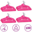 Draaibare haak set van kunststof en metaal met beschermend fluweeloppervlak - Roze / 100 - Kleerhangers