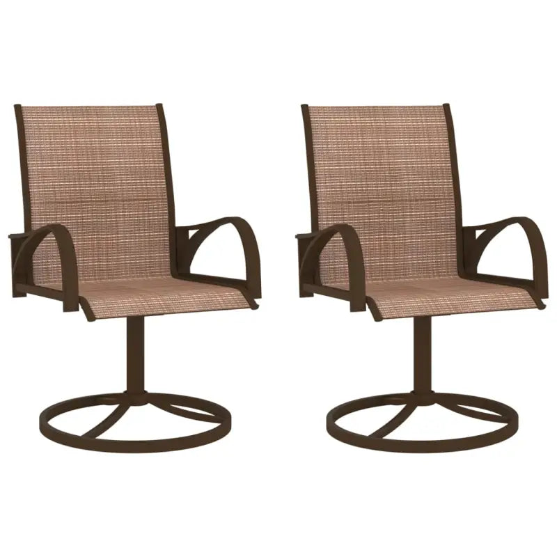 Draaibare tuinstoelen met ronde basis voor comfortabel buiten zitten - Bruin / 2 - Tuinstoelen