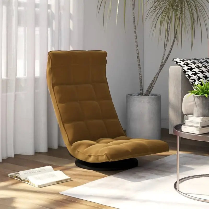 Draaibare vloerstoel met stabiel metalen frame en afmetingen voor comfortabel gebruik - Bruin / 1 - Vloerstoelen