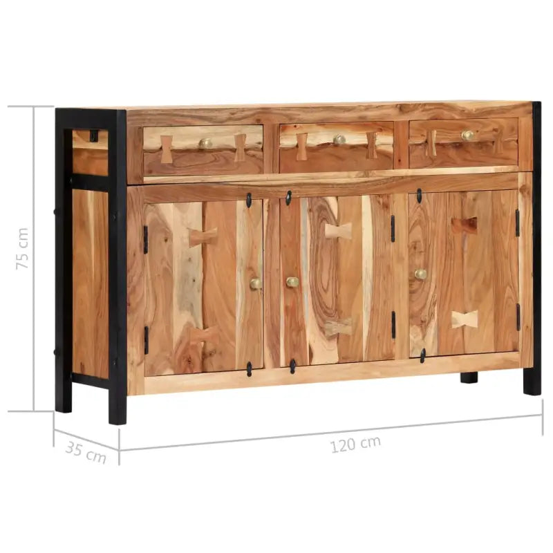Dressoir in antiek acaciahout met 3 lades en vakken - Dressoirs & buffetkasten