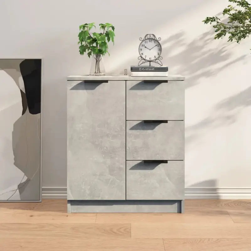 Dressoir in grijs sonoma eiken met bewerkt hout voor een moderne uitstraling - Betongrijs / 1 - Dressoirs & buffetkasten