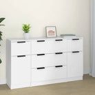 Dressoir in grijs Sonoma van bewerkt hout gemakkelijk schoon te maken - Wit / 3 - Dressoirs & buffetkasten