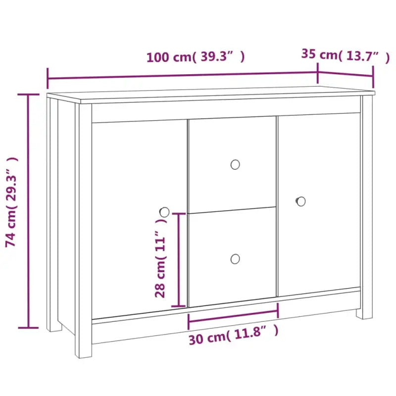 Dressoir in massief grenenhout met minimalistische uitstraling - Dressoirs & buffetkasten