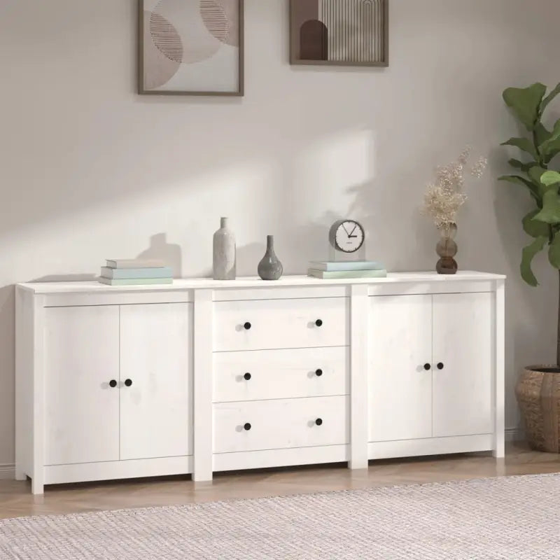 Dressoir in massief grenenhout voor moderne woonruimtes - Wit / 1 - Dressoirs & buffetkasten