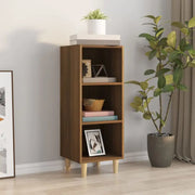 Dressoir met bewerkt hout en houten poten voor een stijlvolle look - bruin eikenkleur / 1 - Dressoirs & buffetkasten