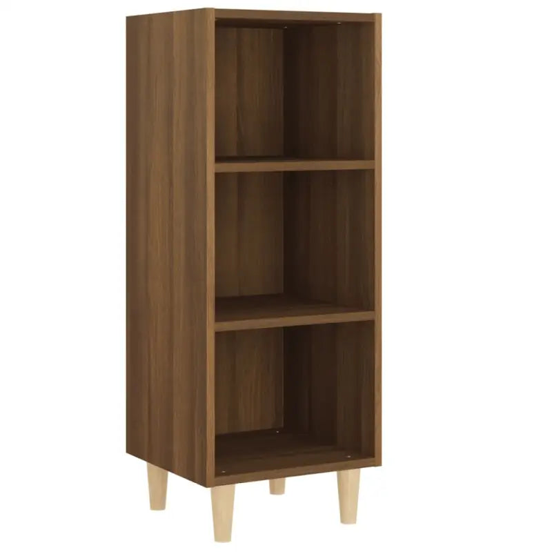 Dressoir met bewerkt hout en houten poten voor een stijlvolle look - bruin eikenkleur / 1 - Dressoirs & buffetkasten