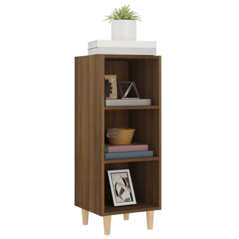 Dressoir met bewerkt hout en houten poten voor een stijlvolle look - bruin eikenkleur / 1 - Dressoirs & buffetkasten