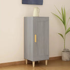 Dressoir met bewerkt hout en houten poten voor je kamer - Grijs sonoma / 1 - Dressoirs & buffetkasten