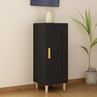 Dressoir met bewerkt hout en houten poten voor je kamer - Zwart / 1 - Dressoirs & buffetkasten