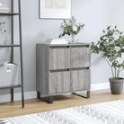 Dressoir met bewerkt hout en ijzeren poten voor een tijdloze uitstraling - Grijs sonoma / 1 - Dressoirs & buffetkasten
