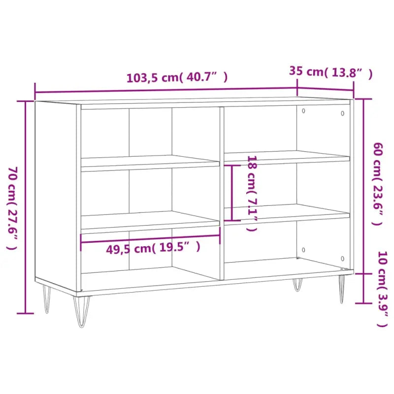 Dressoir met bewerkt hout en ijzeren poten voor een tijdloze uitstraling - Dressoirs & buffetkasten
