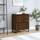 Dressoir met bewerkt hout en ijzeren poten voor een tijdloze uitstraling - bruin eikenkleur / 1 - Dressoirs &