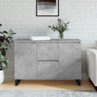 Dressoir met bewerkt hout en ijzeren poten voor een tijdloze look - Betongrijs / 1 - Dressoirs & buffetkasten