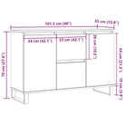 Dressoir met bewerkt hout en ijzeren poten voor een tijdloze look - Dressoirs & buffetkasten