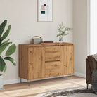 Dressoir met bewerkt hout en ijzeren poten voor een tijdloze look - artisanaal eikenkleurig / 1 - Dressoirs &