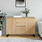 Dressoir met bewerkt hout en ijzeren poten voor een tijdloze look - Sonoma eiken / 1 - Dressoirs & buffetkasten