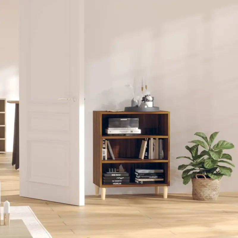 Dressoir met bewerkt hout en stabiele houten poten - bruin eikenkleur / 1 - Dressoirs & buffetkasten