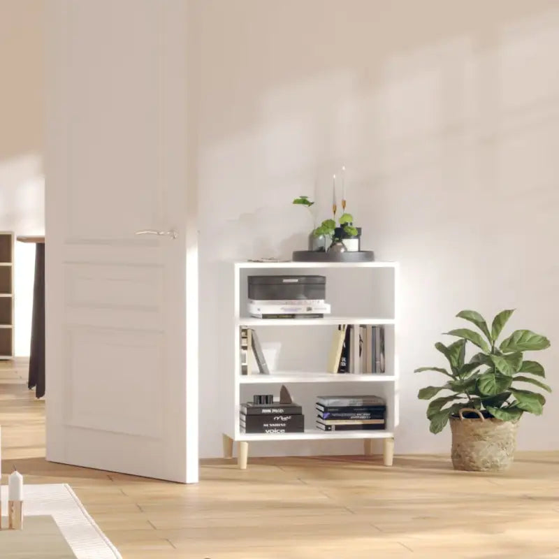 Dressoir met bewerkt hout en stabiele houten poten - Wit / 1 - Dressoirs & buffetkasten